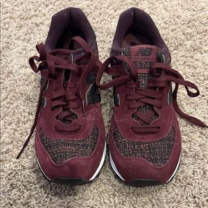 New Balance 574 Shimmer Tweed Sneakers, Sz. 8.5
